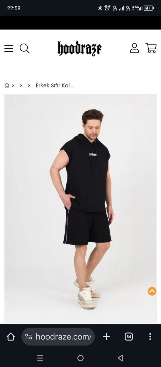 hoodraze sıfır kol kapşonlu tişört - Görsel 3