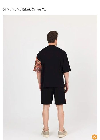 hoodraze/Etnik Desenli Siyah Oversize Tişört - Görsel 4