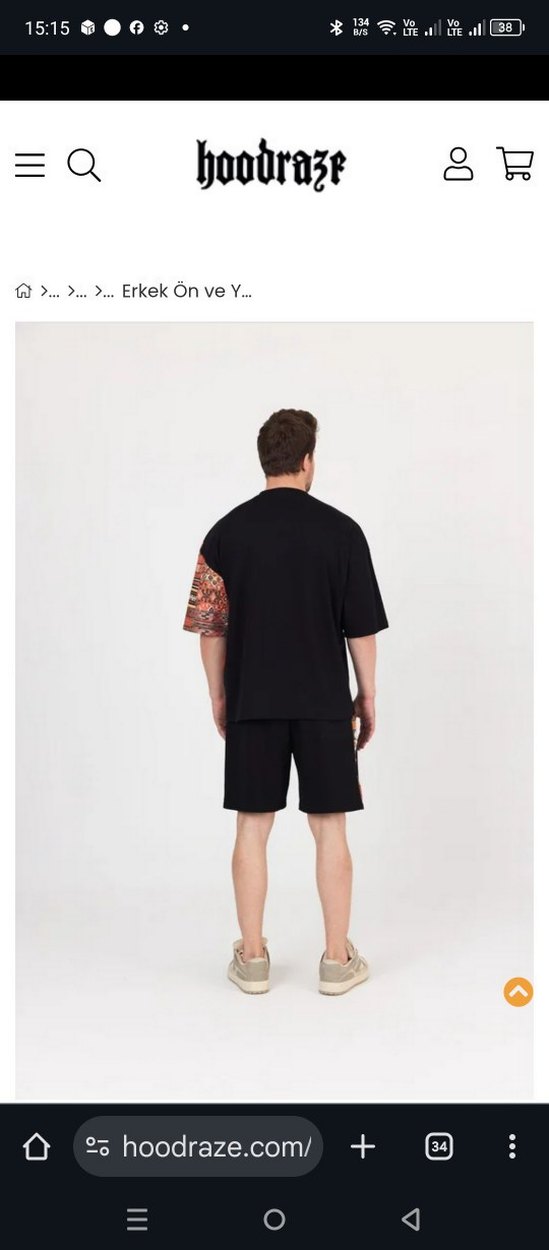 hoodraze/Etnik Desenli Siyah Oversize Tişört - Görsel 4