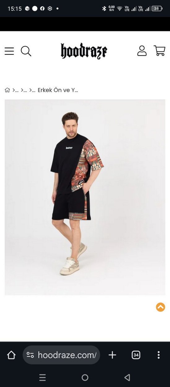 hoodraze/Etnik Desenli Siyah Oversize Tişört - Görsel 2