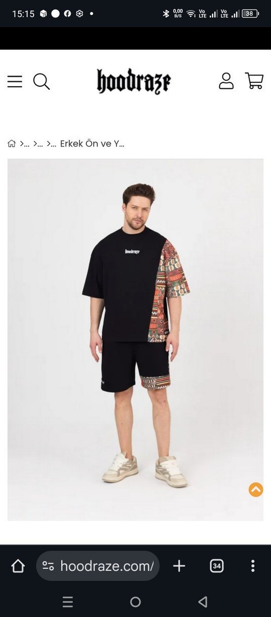 hoodraze/Etnik Desenli Siyah Oversize Tişört - Görsel 3