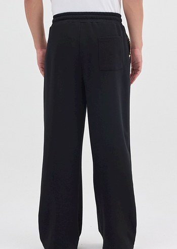 Erkek Siyah Bağcıklı Salaş Pantolon - Görsel 5