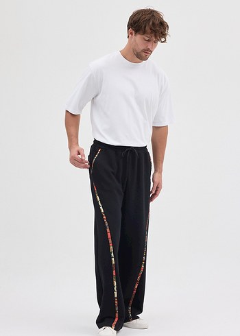 Erkek Siyah Bağcıklı Salaş Pantolon - Görsel 6