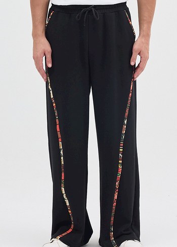 Erkek Siyah Bağcıklı Salaş Pantolon - Görsel 10