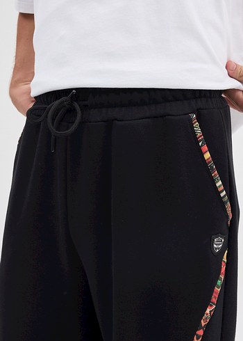 Erkek Siyah Bağcıklı Salaş Pantolon - Görsel 3