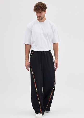 Erkek Siyah Bağcıklı Salaş Pantolon - Görsel 2