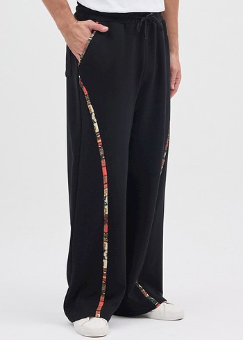 Erkek Siyah Bağcıklı Salaş Pantolon - Görsel 9