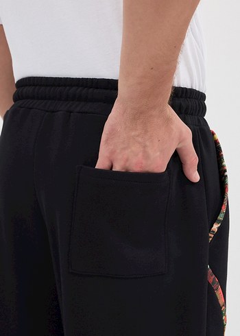 Erkek Siyah Bağcıklı Salaş Pantolon - Görsel 4