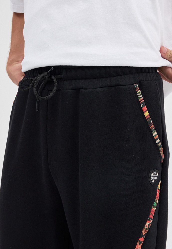 Erkek Siyah Bağcıklı Salaş Pantolon - Görsel 3