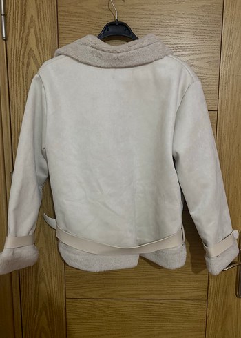 Kadın Bej Süet Kemerli Ceket - Görsel 2