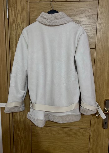 Suni Kürklü Bej Süet Ceket - Görsel 3