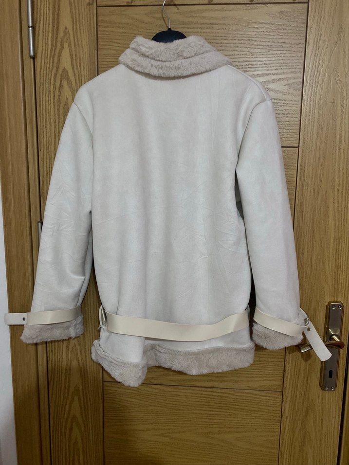 Suni Kürklü Bej Süet Ceket - Görsel 3