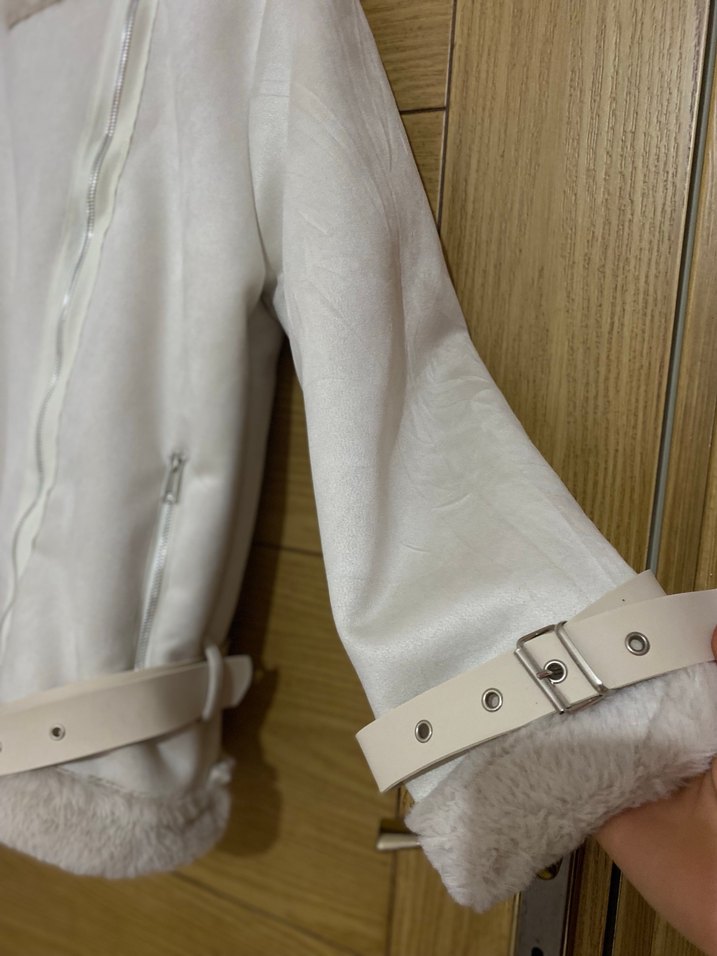 Suni Kürklü Bej Süet Ceket - Görsel 2