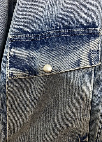 Kadın Gri Kısa Tüylü Denim Ceket - Görsel 7