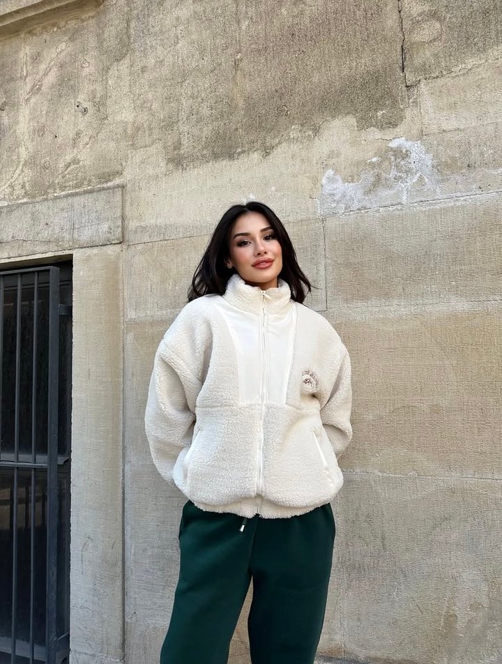 Kadın Beyaz Rahat Puff Mont - Görsel 4