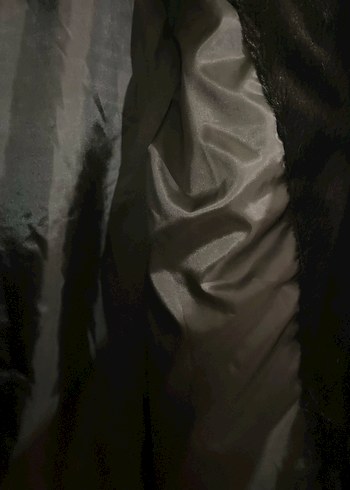 Siyah Kadın Suni Kürk Midi Kaban - Görsel 10