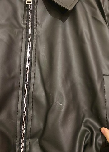 Siyah Deri Kemerli Salaş Ceket - Görsel 5