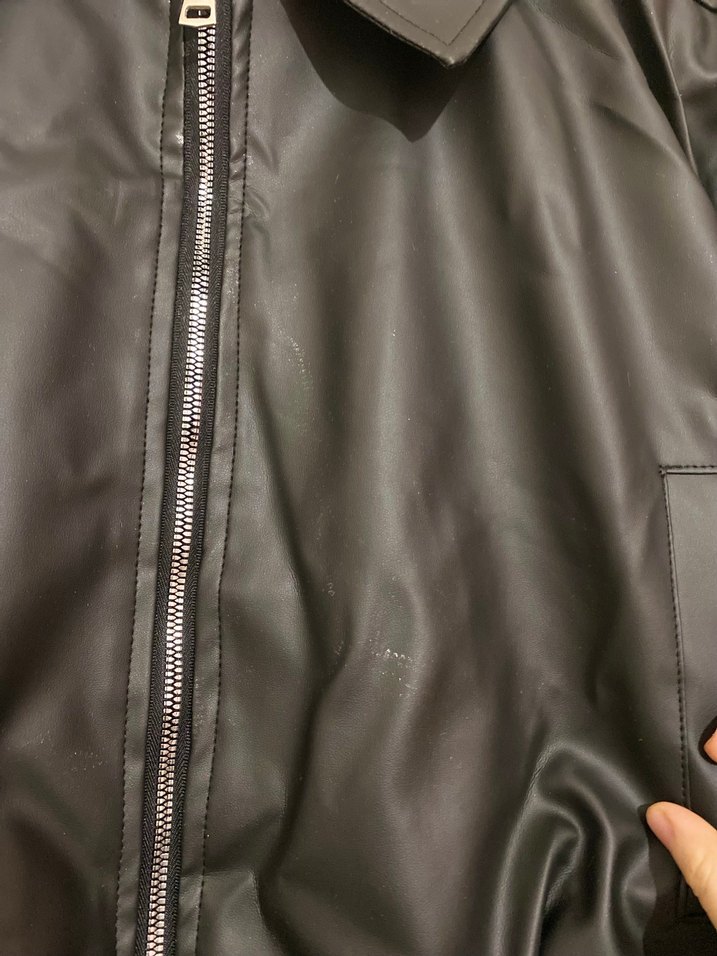 Siyah Deri Kemerli Salaş Ceket - Görsel 5