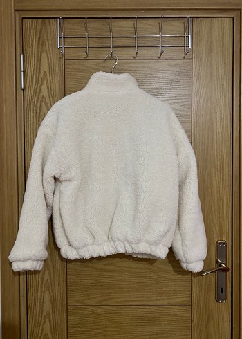 Beyaz Şişme Yumuşak Kumaşlı Kadın Ceket - Görsel 8