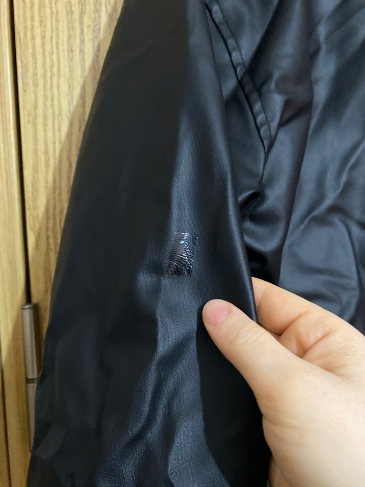 Kürk Detaylı Siyah Deri Kadın Ceket - Görsel 4