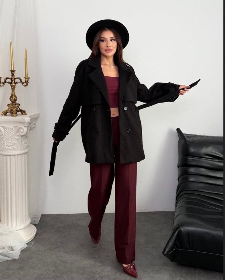 Kuşaklı Siyah Kaban - Görsel 4