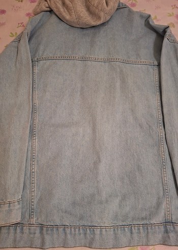 Kapüşonlu Mavi Denim Ceket - Görsel 3