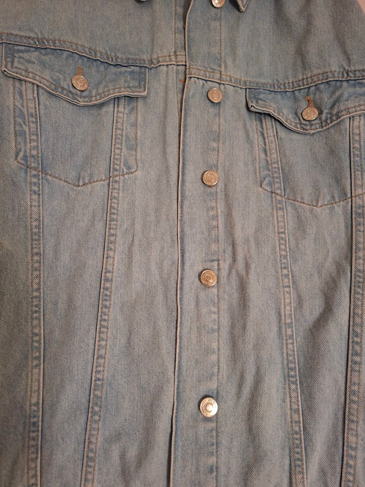 Kapüşonlu Mavi Denim Ceket - Görsel 2