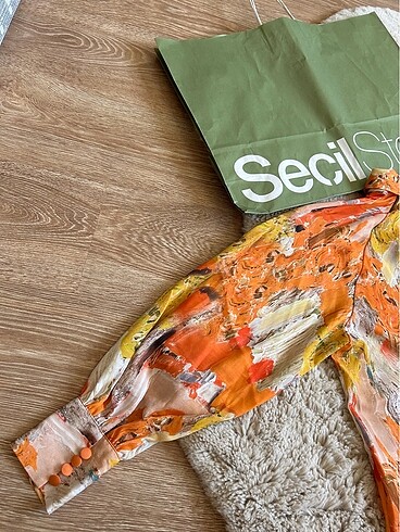 xl Beden turuncu Renk Secil vintage gomlek