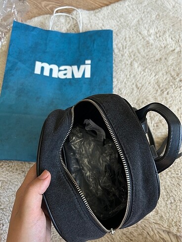 Beden Mavi siyah sirt cantasi