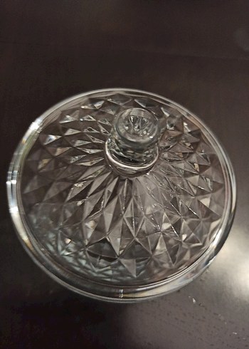 Parlak Kapaklı Cam şekerlik  yeni ürün hiç kullanılmamıştır - Görsel 2