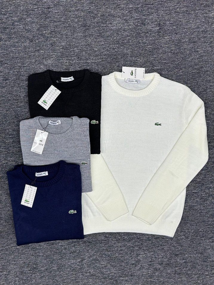 Beyaz Lacoste Erkek Sweatshirt - Görsel 3