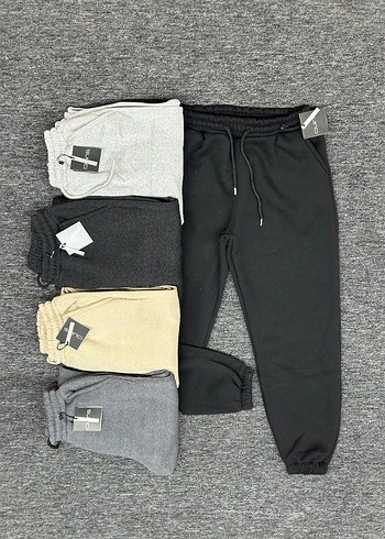 Siyah Rahat Kesim erkek Kadın Eşofman Altı - Görsel 3