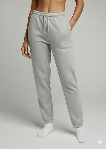 Gri Rahat Kesim Kadın erkek  Eşofman Altı - Görsel 2