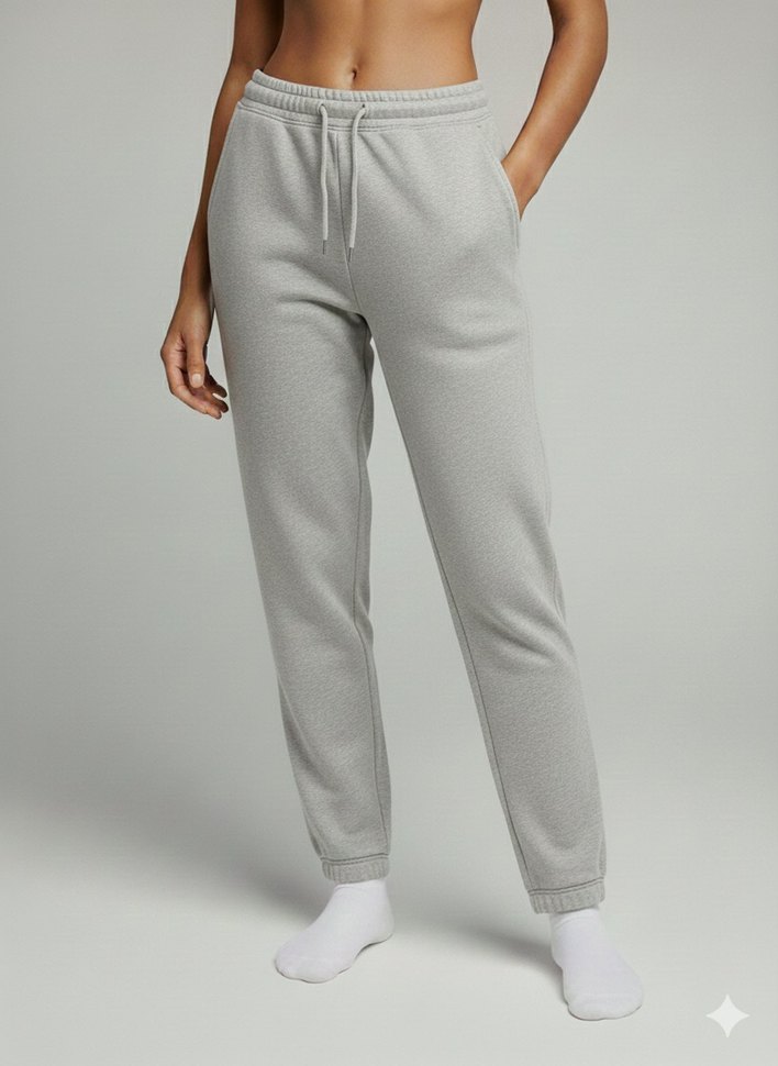 Gri Rahat Kesim Kadın  erkek Eşofman Altı - Görsel 2