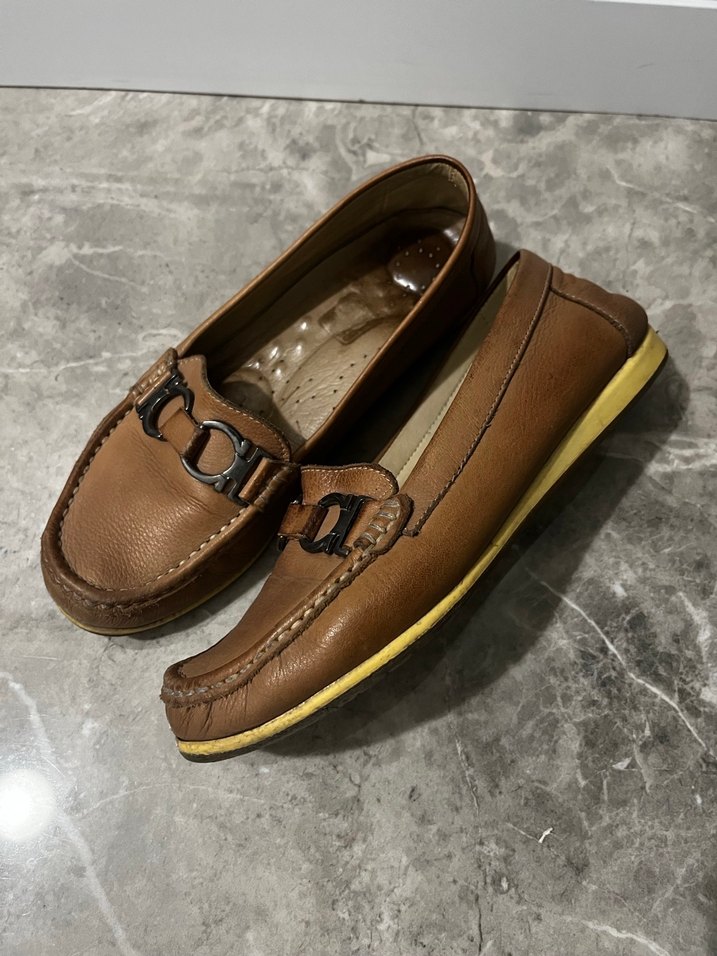 Kahverengi Tokalı Deri Kadın Babet - Görsel 2