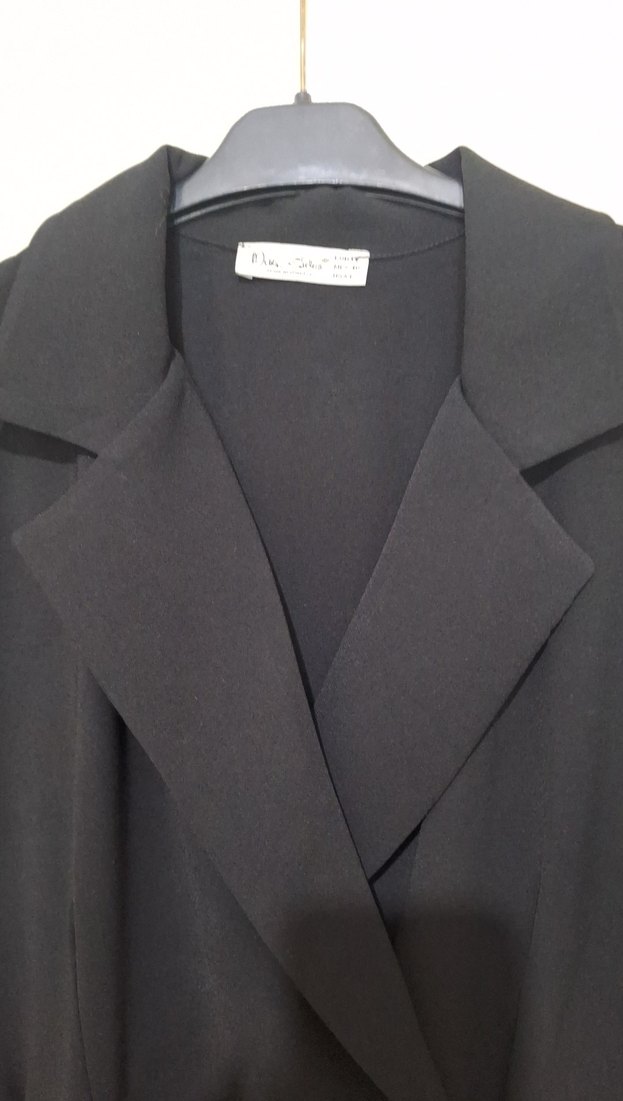 Siyah Kadın kısa kollu uzun tulum - Görsel 4