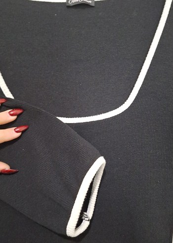 Siyah Uzun Kollu  Elbise - Görsel 2