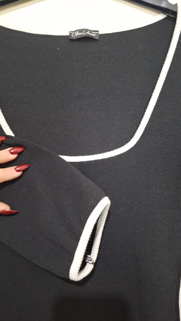 Siyah Uzun Kollu  Elbise - Görsel 2