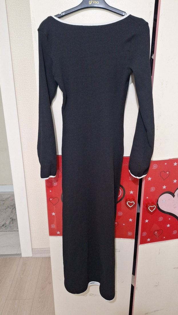 Siyah Uzun Kollu  Elbise - Görsel 3