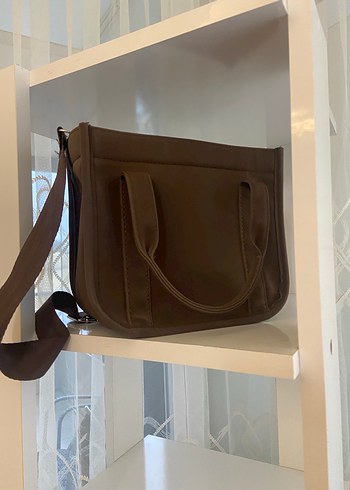 Kahverengi Fermuarlı Deri Kadın Çanta - Görsel 2