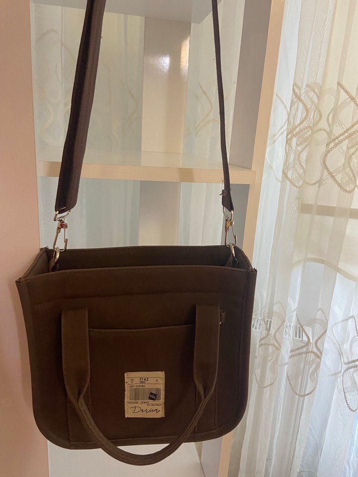 Kahverengi Fermuarlı Deri Kadın Çanta - Görsel 3