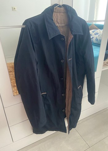 Düğmeli Mavi Erkek Midi Ceket - Görsel 2