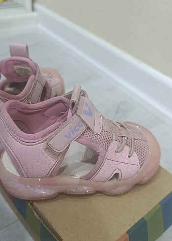 vicco ışıklı sandaletKız Çocuk Pembe Cırtlı Sneakers - Görsel 3