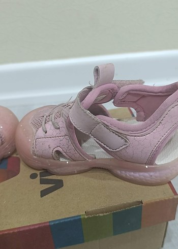 vicco ışıklı sandaletKız Çocuk Pembe Cırtlı Sneakers - Görsel 5