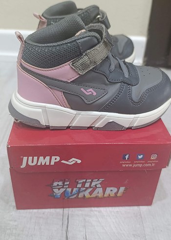 Jump kids Gri Çocuk Spor Ayakkabı Velcro - Görsel 2