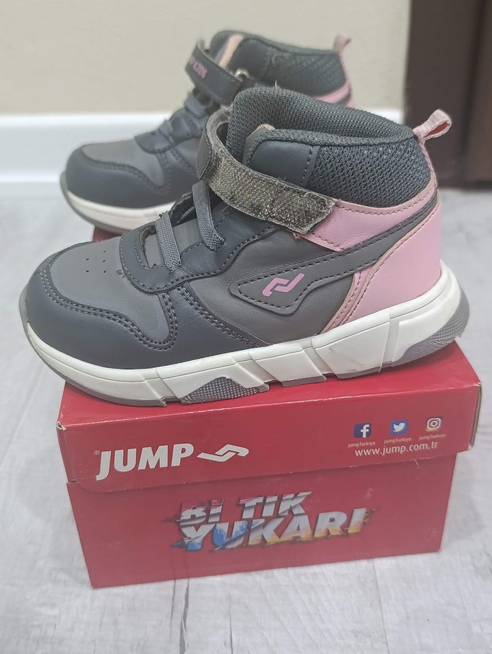 Jump kids Gri Çocuk Spor Ayakkabı Velcro - Görsel 5