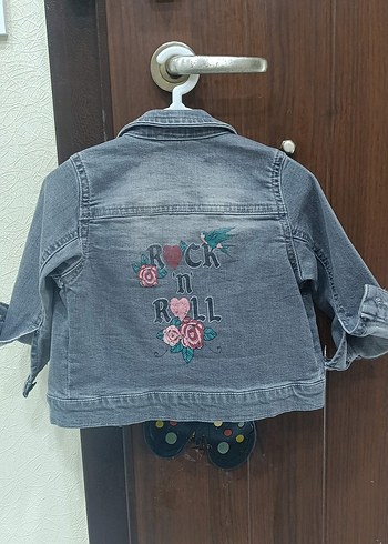 LCW Kız Çocuk Gri Denim Düğmeli kot Ceket - Görsel 2