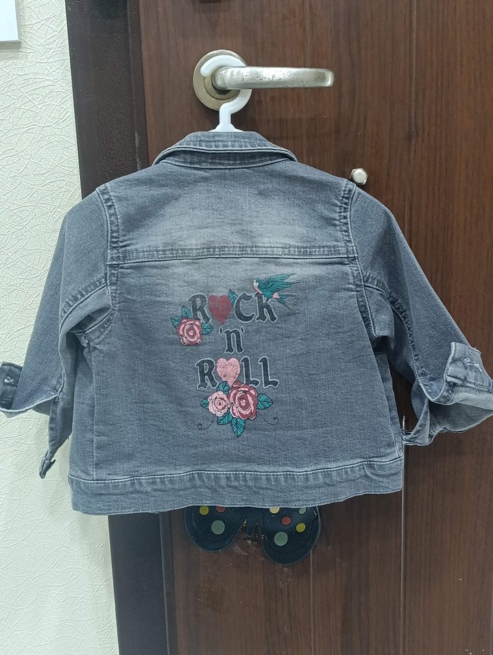 LCW Kız Çocuk Gri Denim Düğmeli kot Ceket - Görsel 2