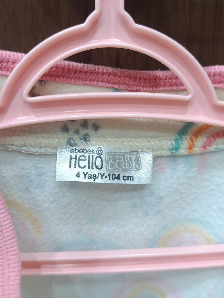 hello baby Kız Çocuk Çok Renkli Desenli Düğmeli Ceket - Görsel 3