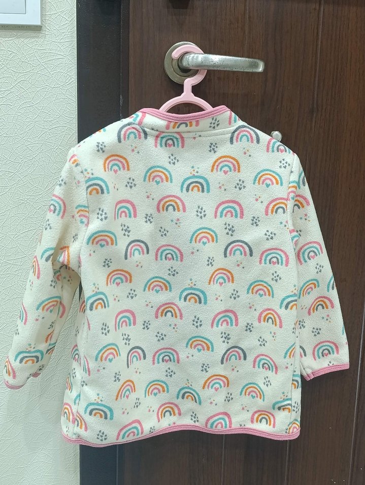 hello baby Kız Çocuk Çok Renkli Desenli Düğmeli Ceket - Görsel 2